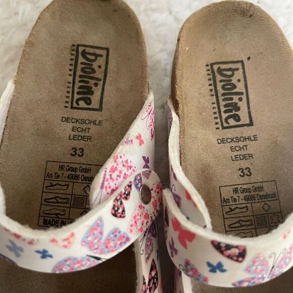 Bioline girls multi color butterflies prints clogs EUR Size 33 US youth 1.5 - Picture 4 of 9